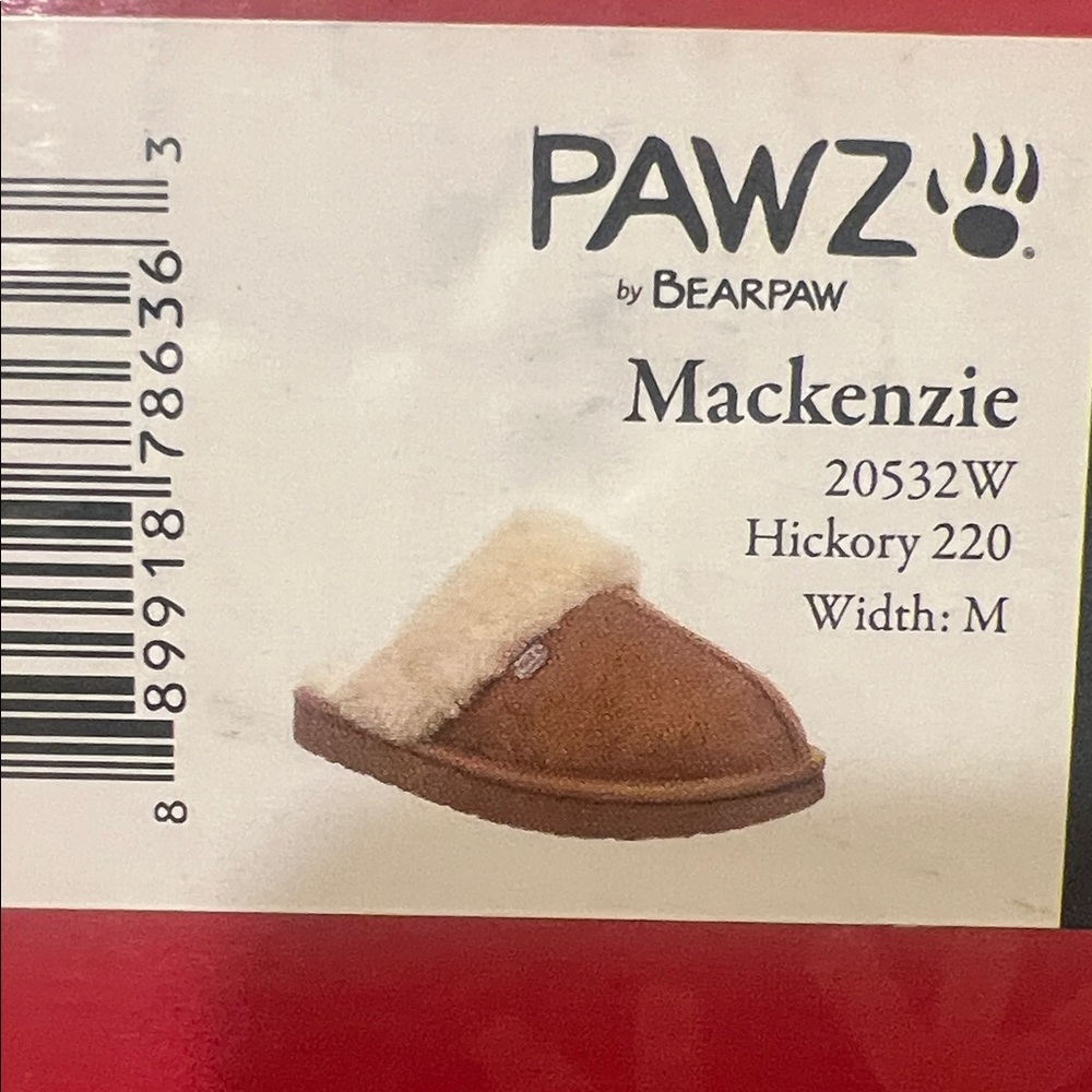 Pawz by BearPaw Women's Suede Slippers - Brown and Cream NIB Size 6 - Picture 9 of 9